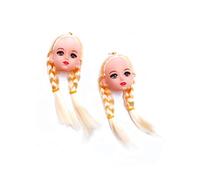 Pendientes de PVC coloridos de moda para mujer, clásicos, lindos para muñeca, aretes en forma de cabeza, aretes de moda para niñas, joyería de moda con perla, talla única, como se describe, como se