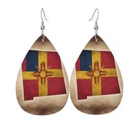 Pendientes de regalo de mapa de bandera simple de Nuevo México para mujer, aretes colgantes en forma de lágrima, joyería de moda para uso diario