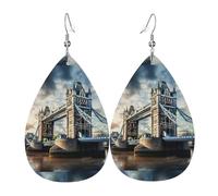 Pendientes de regalo históricos del puente de la torre vieja de Londres para mujer, aretes colgantes en forma de lágrima, joyería de moda para uso diario