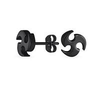 Pendientes De Remolino De Estrella Ninja Tribal Pequeña Unisex Para Piercing De Trago Hélix Lóbulo De La Oreja Y Cartílago Para Hombres Adolescentes Y Mujeres Acero Inoxidable Negro