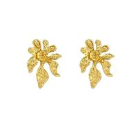Pendientes De Remolinos Geométricos Irregulares Chapados En Oro/plata