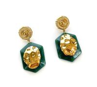 Pendientes de resina translúcida incomparables, joyería geométrica de acero inoxidable para accesorios casuales de moda, cómodos accesorios de oreja de acero inoxidable