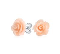 Pendientes De Rosas Esculpidas En 3D En Tono Rosa Pálido Delicado Y Romántico Para Mujeres Jóvenes Madres Y Adolescentes Con Postes Plateados Bañados En Plata