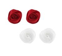 Pendientes de rosas realistas en 3D para mujer-Joyas de declaración florales blancas y rojas, pendientes de flores dimensionales para ocasiones diarias y especiales