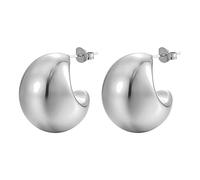 Pendientes de San Valentín de moda de acero inoxidable para mujer, aretes creativos, aretes de bola estilo punk, aretes de metal de 17 millas, plata, Talla única