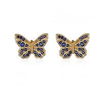 Pendientes de semental Butterfly Blue Zircon Pendings para mujeres temperamento joyas finas