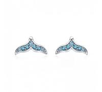 Pendientes de semental Circón azul Pendientes para mujeres Joyas de brillo de boda