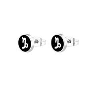 Pendientes de Semental para Mujeres Titanio, Pendientes de sementales Silver Black 12 Constelations Men Pendientes