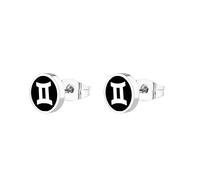 Pendientes de Semental para Mujeres Titanio, Pendientes de sementales Silver Black 12 Constelations Men Pendientes