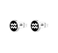 Pendientes de Semental para Mujeres Titanio, Pendientes de sementales Silver Black 12 Constelations Men Pendientes