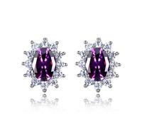 Pendientes de sementales con Aaaaa Royal azul verde claro azul espinela de espinela ovalada copo de nieve
