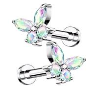 Pendientes de sementales para mujeres, pendientes de cartílago | Pendientes de mariposa de aleación de titanio - Los labios de ombligo de cóclea usan joyas para la piel hilo interno para reunir, viaja