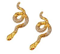 Pendientes de serpiente de estilo retro, aretes de serpiente brillantes, aleación de oro, cómodos adornos para uso prolongado