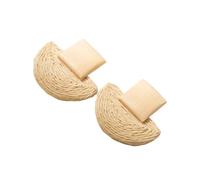 Pendientes de sisal descompuestos, cara áspera única, moda ética, pendientes finos destacados para el día a día, semicircle, como se describe