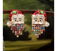 Pendientes de tachuelas completos de Papá Noel de Navidad, último estilo