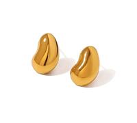 Pendientes de tachuelas de acero inoxidable brillante irregulares de moda para mujer Mi lindo arete chapado en oro