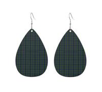 Pendientes de tartán del clan Murray para mujer, con forma de gota de agua, accesorios de moda.