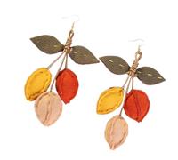 Pendientes de tela resistente hechos a mano accesorio de moda para mujer, gran declaración de girasol, joyería hecha a mano pendientes de tela, talla única, como se describe