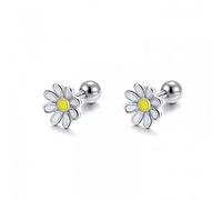 Pendientes de tornillo de tornillo de flores solas para joyas para mujeres