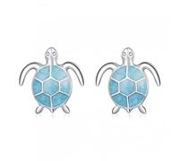 Pendientes de tortuga azul de tortuga arete 100% de esmalte para joyas para mujeres