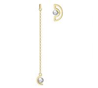 Pendientes de trago para mujer, aretes de oro con perla y perla para hermana, joyería de aniversario, moderna
