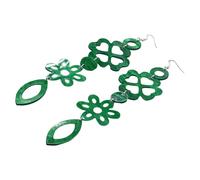 Pendientes de tréboles verdes atrevidos, piezas llamativas, ganchos para las orejas colgantes, accesorio que añade a colección de joyas, pendientes de