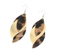 Pendientes de triple capa en forma de S con patrón de leopardo, joyería de moda para mujeres y entusiastas de la moda, aretes retro en forma de S