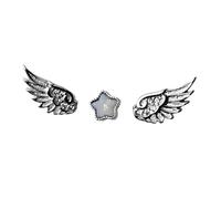 Pendientes de tuerca a para mujeres estudiantes, diseños de estrellas y alas de Ángel, accesorios para las orejas, accesorios de, pendientes de de Ángel