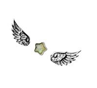 Pendientes de tuerca a para mujeres estudiantes, diseños de estrellas y alas de Ángel, accesorios para las orejas, accesorios de, pendientes de de Ángel