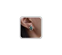 Pendientes de tuerca bohemios con diamantes de imitación para boda, diseño de tortuga de cristal verde plateado, aretes pequeños, simples, delicados, negros, circonita cúbica, rosa, diamantes