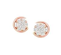 Pendientes de tuerca con diamante cultivado en laboratorio para mujer, certificado E-F, color VVS, claridad IGI, en oro de 9 quilates, 14 y 18 quilates