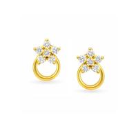 Pendientes de tuerca con diamantes cultivados en laboratorio con certificación IGI E-F, color VVS, claridad VVS, para mujer, en oro de 9 quilates, 14 y 18 quilates, Oro amarillo, Diamante sintético de