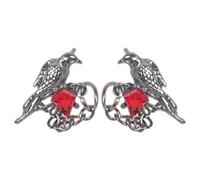 Pendientes de tuerca con diseños únicos de cuervo, diseño intrincado, encanto único para un aspecto distintivo y bueno oscuro