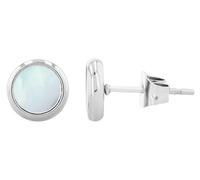 Pendientes de tuerca de acero inoxidable con incrustaciones de nácar, Acero inoxidable, abulón