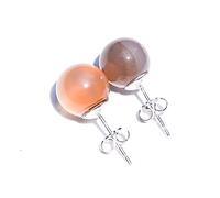 Pendientes de tuerca de cristal de piedra natural, amatista, cuarzo rosa, jade, Vidrio Concha bambú cristal Concha Jade