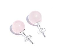 Pendientes de tuerca de cristal de piedra natural, amatista, cuarzo rosa, jade, Vidrio Concha Plata bambú cristal Concha Plata