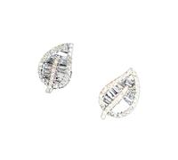 Pendientes de tuerca de diseño de hoja brillante para mujeres delicados románticos brillantes accesorios cúbicos chic joyería de fiesta de bodas