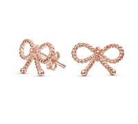 Pendientes De Tuerca De Lazo De Cable Retorcido Delicado Y Simple Para Regalo De Cumpleaños Para Mujeres Adolescentes Chapados En Oro Rosa En Plata Esterlina .925