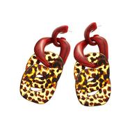 Pendientes de tuerca de moda con textura acrílica, accesorio para mujer y niña, diseño geométrico moderno de leopardo