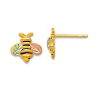 Pendientes de tuerca de oro de Black Hills de 10 quilates con detalles de 12 quilates para mujer