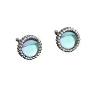 Pendientes de tuerca de piedra lunar de 8 colores, hipoalergénicos, chapados en plata, acero de titanio, aretes redondos para mujer, regalos de moda