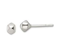 Pendientes de tuerca de plata de ley 925 pulidos con forma geométrica de 4,45 x 4,13 mm de ancho para mujer, talla única, Metal Plata Plata de ley, Sin piedra preciosa