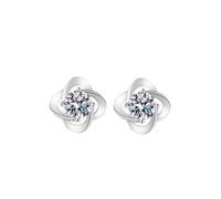 Pendientes de tuerca de plata de ley con circonita cúbica para mujer, hipoalergénicos, aretes clásicos de moda para mujer, talla única, Cobre, Sin piedra preciosa