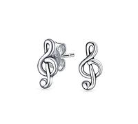 Pendientes De Tuerca En Forma De Clave De Sol G Para Estudiante De Música Delicada Para Mujeres Adolescentes. Plata Esterlina .925