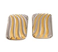 Pendientes de tuerca geométricos hechos a mano de oro y plata, cómodos accesorios de aleación, joyería para mujer, uso diario o de fiesta
