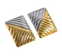 Pendientes de tuerca geométricos hechos a mano de oro y plata, cómodos accesorios de aleación, joyería para mujer, uso diario o de fiesta