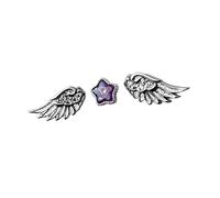 Pendientes de tuerca ligeros y cómodos con diseño de estrella y alas de ángel, accesorios elegantes para uso diario, viajes y regalo, estrella ángel W, One Size, Como se describe, como se describe