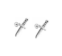 Pendientes de tuerca para cartílago pequeño de 16 g, para mujeres, hombres y niñas, acero inoxidable, personalizados, punk, daga, espada, hipoalergénicos, piercing con rosca, joyería de moda, regalos