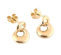 Pendientes de tuerca para mujer, aretes de boda de oro amarillo de 9 quilates pulido redondo joyería para promesa, No es una piedra preciosa