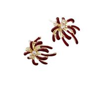 Pendientes de tuerca pirotecnicos con diamantes de imitación, elegantes joyas de aleación para mujer, fiestas, bodas, uso diario, versátiles aretes diarios